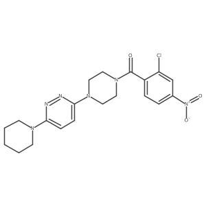 (2-Chloro-4-nitrophenyl)(4-(6-(piperidin-1-yl)pyridazin-3-yl)piperazin-1-yl)methanone结构式