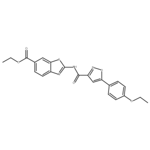 Ethyl 2-(5-(4-ethoxyphenyl)isoxazole-3-carboxamido)benzo[d]thiazole-6-carboxylate结构式