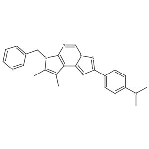 4-[11,12-Dimethyl-10-(pyridin-3-ylmethyl)-3,5,6,8,10-pentazatricyclo[7.3.0.02,6]dodeca-1(9),2,4,7,11-pentaen-4-yl]-N,N-dimethylaniline结构式