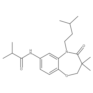 N-(5-isopentyl-3,3-dimethyl-4-oxo-2,3,4,5-tetrahydrobenzo[b][1,4]oxazepin-7-yl)isobutyramide Structure