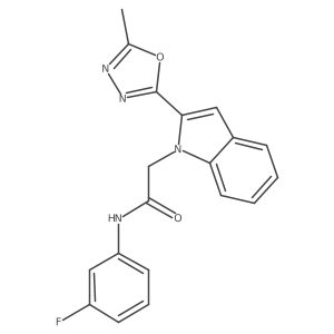 N-(3-fluorophenyl)-2-(2-(5-methyl-1,3,4-oxadiazol-2-yl)-1H-indol-1-yl)acetamide结构式