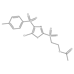 CC(=O)OCCS(=O)(=O)c1nc(S(=O)(=O)c2ccc(C)cc2)c(Cl)s1结构式
