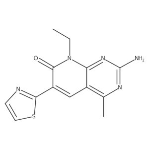 2-amino-8-ethyl-4-methyl-6-(1,3-thiazol-2-yl)pyrido[2,3-d]pyrimidin-7(8H)-one结构式