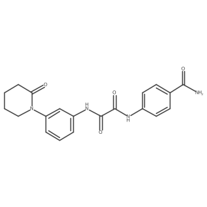 N1-(4-carbamoylphenyl)-N2-(3-(2-oxopiperidin-1-yl)phenyl)oxalamide结构式
