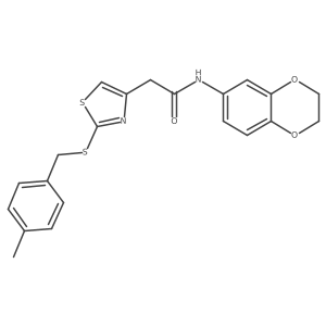 N-(2,3-dihydrobenzo[b][1,4]dioxin-6-yl)-2-(2-((4-methylbenzyl)thio)thiazol-4-yl)acetamide Structure