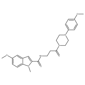 5-methoxy-N~2~-{3-[4-(4-methoxyphenyl)piperazino]-3-oxopropyl}-1-methyl-1H-indole-2-carboxamide结构式