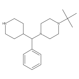 1-Tert-butyl-4-(phenyl(piperidin-4-yl)methyl)piperazine结构式