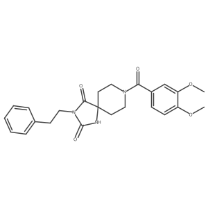 8-(3,4-Dimethoxybenzoyl)-3-phenethyl-1,3,8-triazaspiro[4.5]decane-2,4-dione结构式