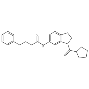 N-(1-(cyclopentanecarbonyl)indolin-6-yl)-4-phenylbutanamide结构式