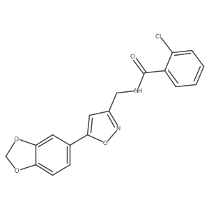 N-{[5-(2H-1,3-benzodioxol-5-yl)-1,2-oxazol-3-yl]methyl}-2-chlorobenzamide结构式
