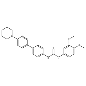 1-(3,4-Dimethoxyphenyl)-3-(4-(6-(piperidin-1-yl)pyridazin-3-yl)phenyl)urea结构式