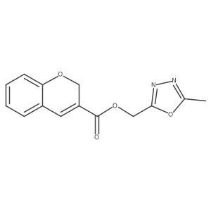 (5-methyl-1,3,4-oxadiazol-2-yl)methyl 2H-chromene-3-carboxylate结构式