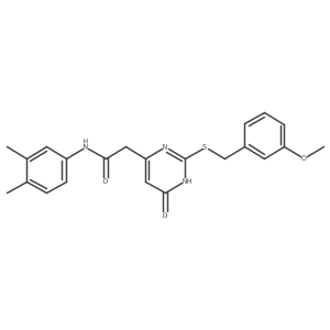 N-(3,4-dimethylphenyl)-2-(2-((3-methoxybenzyl)thio)-6-oxo-1,6-dihydropyrimidin-4-yl)acetamide Structure