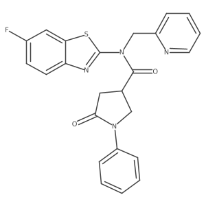 N-(6-fluorobenzo[d]thiazol-2-yl)-5-oxo-1-phenyl-N-(pyridin-2-ylmethyl)pyrrolidine-3-carboxamide Structure