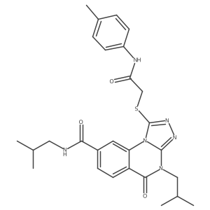 1-({[(4-methylphenyl)carbamoyl]methyl}sulfanyl)-N,4-bis(2-methylpropyl)-5-oxo-4H,5H-[1,2,4]triazolo[4,3-a]quinazoline-8-carboxamide结构式