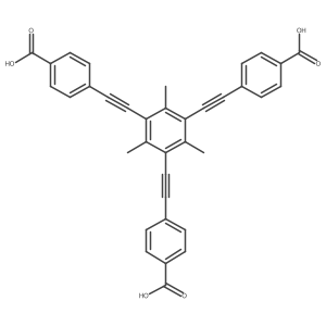 4,4',4''-((2,4,6-Trimethylbenzene-1,3,5-triyl)tris(ethyne-2,1-diyl))tribenzoic acid结构式