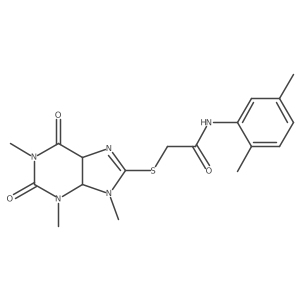 N-(2,5-dimethylphenyl)-2-((1,3,9-trimethyl-2,6-dioxo-2,3,4,5,6,9-hexahydro-1H-purin-8-yl)thio)acetamide Structure