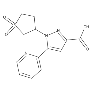 5-(2-Pyridinyl)-1-(tetrahydro-1,1-dioxido-3-thienyl)-1H-pyrazole-3-carboxylic acid结构式