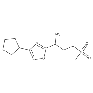1-(3-Cyclopentyl-1,2,4-oxadiazol-5-yl)-3-(methylsulfonyl)propan-1-amine结构式