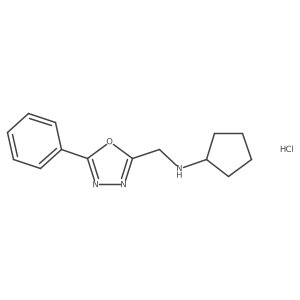 N-[(5-phenyl-1,3,4-oxadiazol-2-yl)methyl]cyclopentanamine hydrochloride结构式