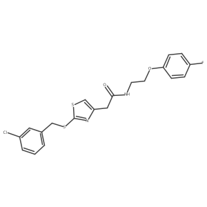 2-(2-((3-chlorobenzyl)thio)thiazol-4-yl)-N-(2-(4-fluorophenoxy)ethyl)acetamide Structure