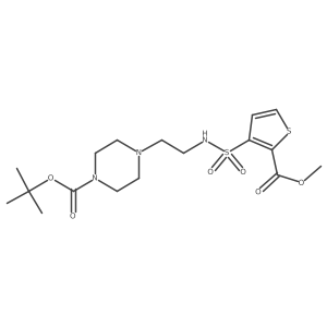 Tert-butyl 4-(2-(2-(methoxycarbonyl)thiophene-3-sulfonamido)ethyl)piperazine-1-carboxylate Structure