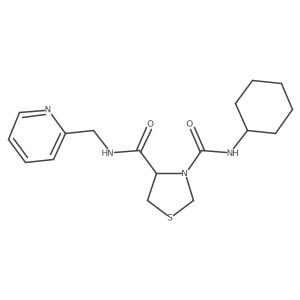 (4R)-N3-Cyclohexyl-N4-(2-pyridinylmethyl)-3,4-thiazolidinedicarboxamide结构式