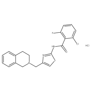 2-chloro-N-(4-((3,4-dihydroisoquinolin-2(1H)-yl)methyl)thiazol-2-yl)-6-fluorobenzamide hydrochloride Structure