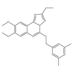 5-{[(3,5-Dimethylphenyl)methyl]sulfanyl}-2-ethyl-8,9-dimethoxy-[1,2,4]triazolo[1,5-c]quinazoline Structure