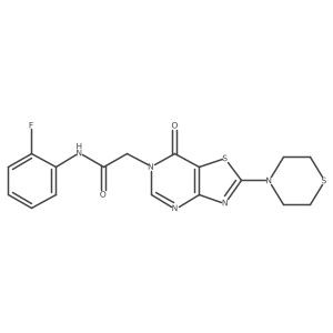 N-(2-fluorophenyl)-2-(7-oxo-2-thiomorpholinothiazolo[4,5-d]pyrimidin-6(7H)-yl)acetamide Structure