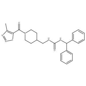 1-Benzhydryl-3-((1-(4-methyl-1,2,3-thiadiazole-5-carbonyl)piperidin-4-yl)methyl)urea Structure