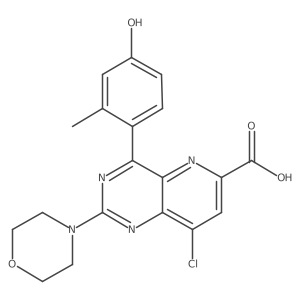 8-Chloro-4-(4-hydroxy-2-methylphenyl)-2-morpholin-4-ylpyrido[3,2-d]pyrimidine-6-carboxylic acid结构式