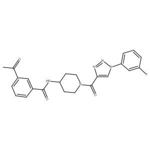 3-acetyl-N-(1-(1-(3-fluorophenyl)-1H-1,2,3-triazole-4-carbonyl)piperidin-4-yl)benzamide Structure