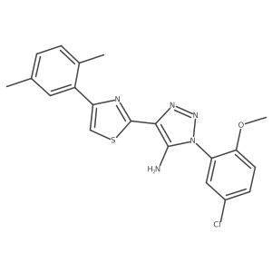 1-(5-chloro-2-methoxyphenyl)-4-[4-(2,5-dimethylphenyl)-1,3-thiazol-2-yl]-1H-1,2,3-triazol-5-amine结构式