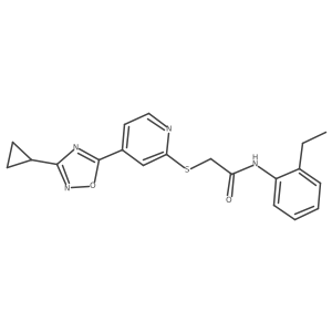 2-((4-(3-cyclopropyl-1,2,4-oxadiazol-5-yl)pyridin-2-yl)thio)-N-(2-ethylphenyl)acetamide结构式