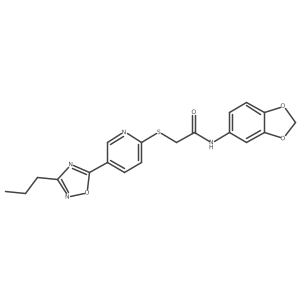 N-(benzo[d][1,3]dioxol-5-yl)-2-((5-(3-propyl-1,2,4-oxadiazol-5-yl)pyridin-2-yl)thio)acetamide结构式