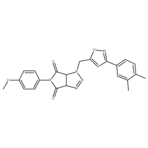 1-{[3-(3,4-dimethylphenyl)-1,2,4-oxadiazol-5-yl]methyl}-5-(4-methoxyphenyl)-1H,3aH,4H,5H,6H,6aH-pyrrolo[3,4-d][1,2,3]triazole-4,6-dione结构式