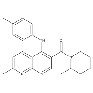 7-methyl-N-(4-methylphenyl)-3-(2-methylpiperidine-1-carbonyl)-1,8-naphthyridin-4-amine结构式