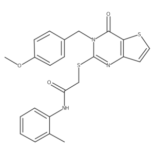 2-{[3-(4-methoxybenzyl)-4-oxo-3,4-dihydrothieno[3,2-d]pyrimidin-2-yl]sulfanyl}-N-(2-methylphenyl)acetamide Structure