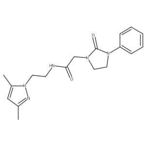 N-(2-(3,5-dimethyl-1H-pyrazol-1-yl)ethyl)-2-(2-oxo-3-phenylimidazolidin-1-yl)acetamide结构式