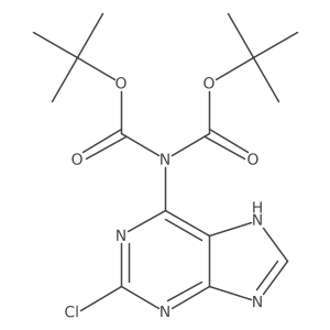 tert-butyl N-[(tert-butoxy)carbonyl]-N-(2-chloro-9H-purin-6-yl)carbamate结构式