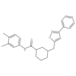 N-(3-fluoro-4-methylphenyl)-1-((3-(pyridin-4-yl)-1,2,4-oxadiazol-5-yl)methyl)piperidine-3-carboxamide Structure
