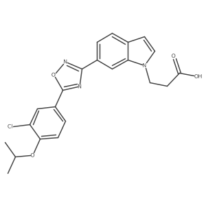 1H-Indole-1-propanoic acid, 6-[5-[3-chloro-4-(1-methylethoxy)phenyl]-1,2,4-oxadiazol-3-yl]-结构式