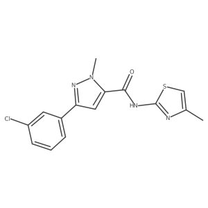 3-(3-chlorophenyl)-1-methyl-N-(4-methyl-1,3-thiazol-2-yl)-1H-pyrazole-5-carboxamide Structure