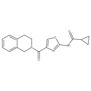 N-(4-(1,2,3,4-tetrahydroisoquinoline-2-carbonyl)oxazol-2-yl)cyclopropanecarboxamide Structure