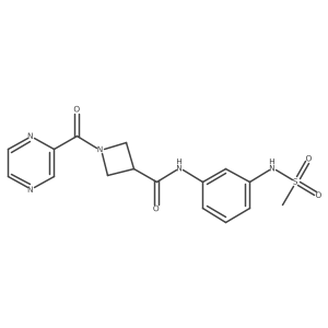 N-(3-(methylsulfonamido)phenyl)-1-(pyrazine-2-carbonyl)azetidine-3-carboxamide结构式