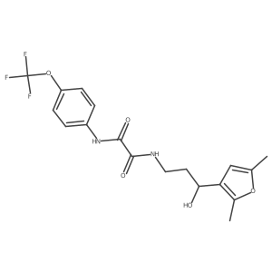 N1-(3-(2,5-dimethylfuran-3-yl)-3-hydroxypropyl)-N2-(4-(trifluoromethoxy)phenyl)oxalamide结构式