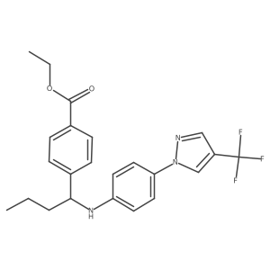 Ethyl 4-(1-((4-(4-(trifluoromethyl)-1H-pyrazol-1-yl)phenyl)amino)butyl)benzoate Structure
