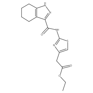 ethyl {2-[(4,5,6,7-tetrahydro-1H-indazol-3-ylcarbonyl)amino]-1,3-thiazol-4-yl}acetate Structure