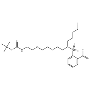 tert-Butyl 8-(N-(4-Iodobut-1-yl)-N-(2-nitrobenzenesulfonyl)amino)-3,6-dioxaoct-1-ylcarbamate Structure